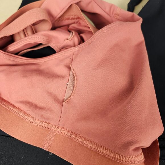 2 Fabletics Sports Bras SM Black Pink Convertible Racerback No Pads 13" Band - Picture 7 of 8